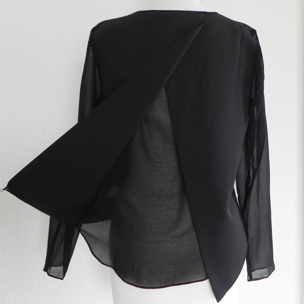 Brandy melville black long sleeve with cross over detail size small chiffon